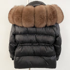 OFTBUY Big Real Fox Fur Coat Autumn Winter Clothes Women Warm Natural Fur White Goose Duck Jacket Female Hooded Puffer Jacket
