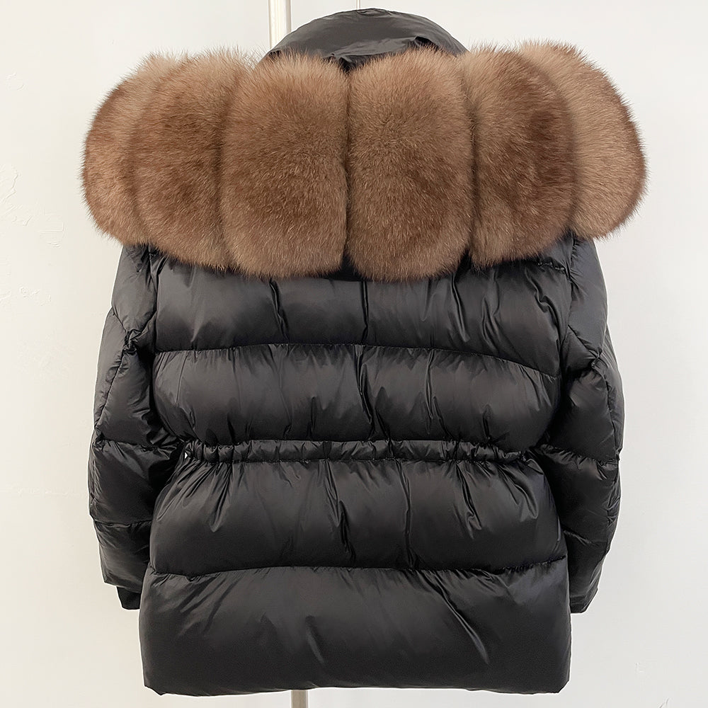 OFTBUY Big Real Fox Fur Coat Autumn Winter Clothes Women Warm Natural Fur White Goose Duck Jacket Female Hooded Puffer Jacket