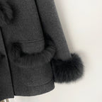 OFTBUY Loose Real Fox Fur 100% Wool Coat with Hat New Autumn Winter Top Clothes Women Natural Fur Cashmere Woolen Jacket Female