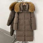 OFTBUY Duck Down Warm Windproof Puffer Coat New Women's Long Hooded Down Jacket Real Fur Collar Winter Thickened Parka Outerwear
