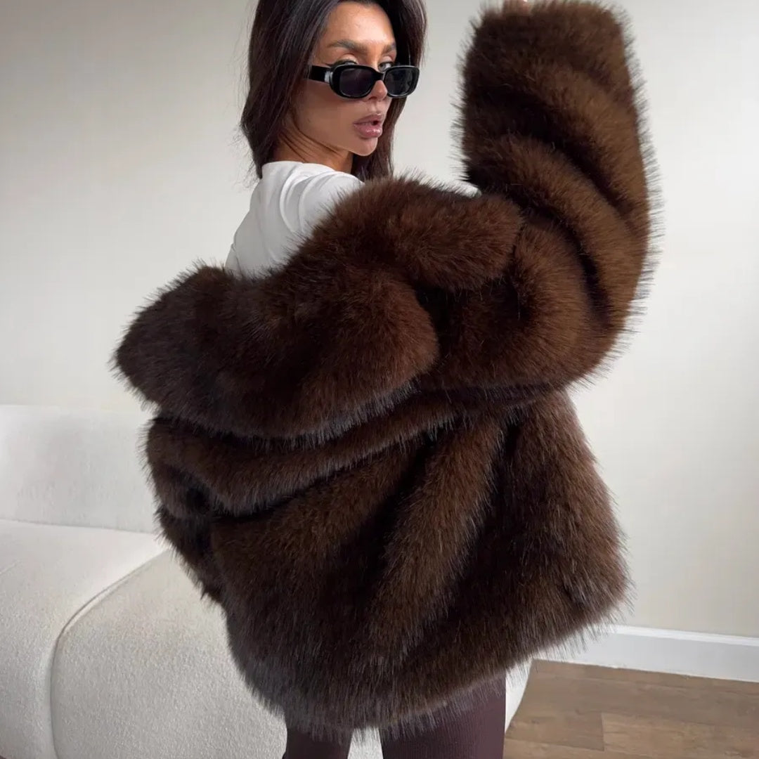 OFTBUY Winter Clothes Female Ins Hot Fashion Girls Oversized Gradient Fur Coat Women Thick Warm Outerwear Fluffy Faux Fox Fur Jacket