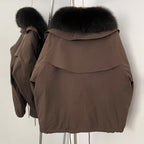 OFTBUY Down Jacket Women Real Fox Fur Collar Autumn Winter White Duck Down Coat Warm Puffer Jacket Female Waterproof  Feathers