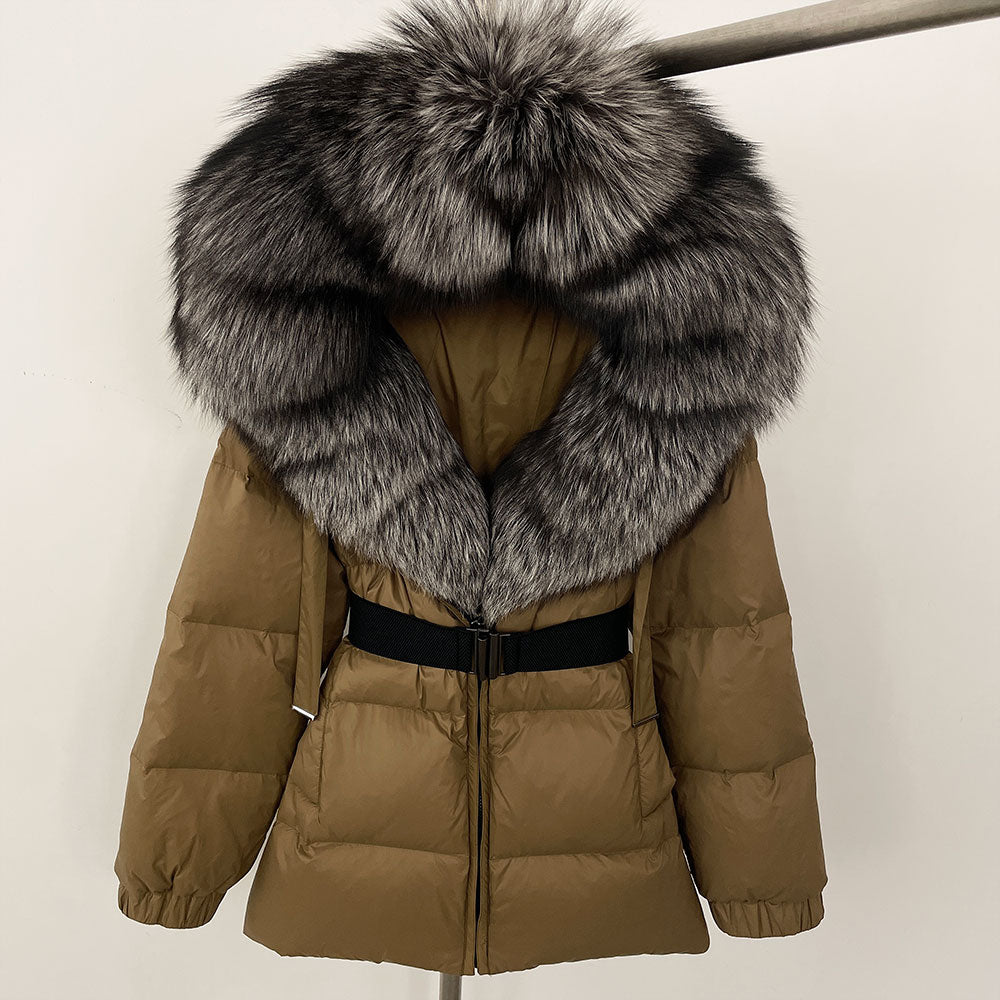 OFTBUY New Winter Clothing Puffer Jacket Women Parkas Waterproof Real Fox Fur Hooded Thick Warm 90% White Duck Down Coat Female