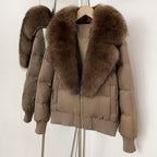 OFTBUY Zipper Luxury Warm Winter New Women's Puffer Jacket with Real Fox Fur Collar Fashion Outerwear Duck Down Coat Female