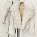 OFTBUY Warm Thicken Luxury Outerwear New Winter Clothes Female Women's Cozy Faux Mongolian Fur Short Coat Teddy Faux Fur Jacket