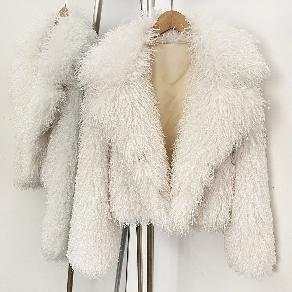 OFTBUY Warm Thicken Luxury Outerwear New Winter Clothes Female Women's Cozy Faux Mongolian Fur Short Coat Teddy Faux Fur Jacket
