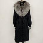 OFTBUY New Zipper Autumn Winter Clothes Women Natural Fox Fur Collar Goose Down Coat Long Warm Thickened Real Fur Puffer Jacket