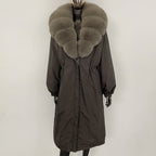 OFTBUY New Zipper Autumn Winter Clothes Women Natural Fox Fur Collar Goose Down Coat Long Warm Thickened Real Fur Puffer Jacket