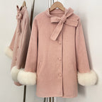 OFTBUY Warm Long Sleeves Woolen Jacket Female New Autumn Winter Clothes Women Fashion 100% Wool Coat with Real Fox Fur Cuffs =