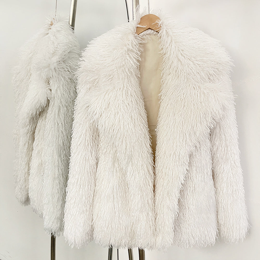 OFTBUY New Winter Clothes Women Fashion Faux Mongolia Sheep Fur Coat Warm Thick Fake Fur Jacket Long Sleeve Artificial Fur Overcoat