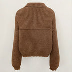 OFTBUY Short Natural Fox Fur Collar Knitted Sweater Coat FemaleReal Fur Clothing New Autumn Winter Knitting Cardigan Women