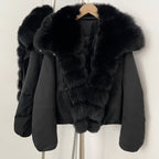 OFTBUY Women's Dcuk Down Coat with Big Real Fox Fur Collar New Winter Warm Thickened Clothing Female Natural Fur Puffer Jacket