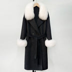 OFTBUY Wholesale New Autumn Winter Clothes Women Real Fox Fur 100% Wool Coat Female Fashion Warm Long Natural Fur Woolen Jacket