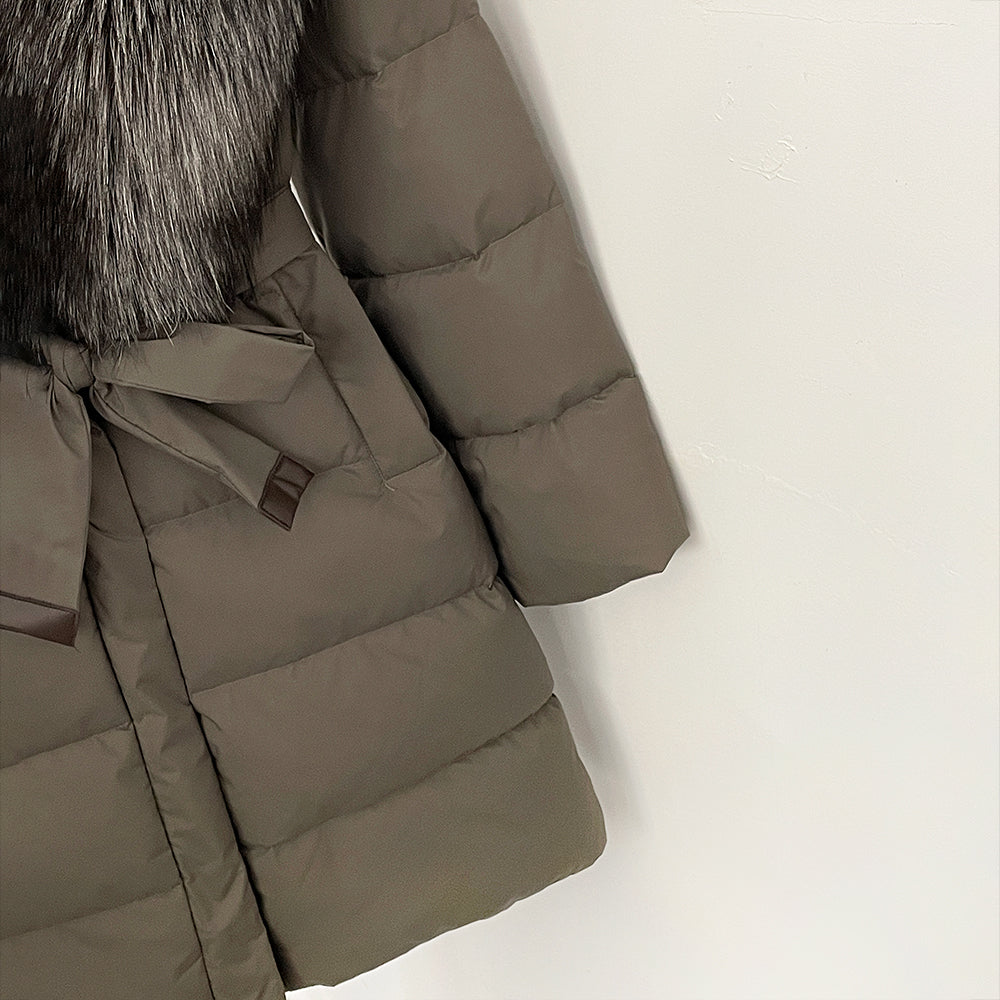 OFTBUY New Winter Genuine Fox Fur Hooded Puffer Coat Women Women's White Duck Down Jacket Outerwear Female Fashion Parkas