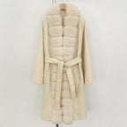 OFTBUY Long Natural Fur Wool Coat Fashion Warm Big Real Fox Fur Jacket Female New Autumn Winter Clothes Women Woolen Overcoat