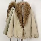 OFTBUY Loose Thick Warm Goose Down Coat Female New Winter Japanese Style Outfit Top Clothes Women Natural Fox Fur Puffer Jacket