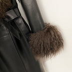 OFTBUY New Autumn Winter Clothes Women Luxury Real Mongolia Sheep Fur Jacket Femlae Long Vintage Faux Leather Streetwear Coat