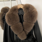 OFTBUY New Autumn Winter Clothes Women Long Faux Fur Jacket Female Fashion Vintage Belt Faux Leather Coat Outerwear Streetwear