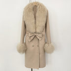 OFTBUY Fashion Natural Mongolia Sheep Fur Wool Jacket New Autumn Winter Clothes Women Lady Warm Long Real Fur Woolen Coat Female