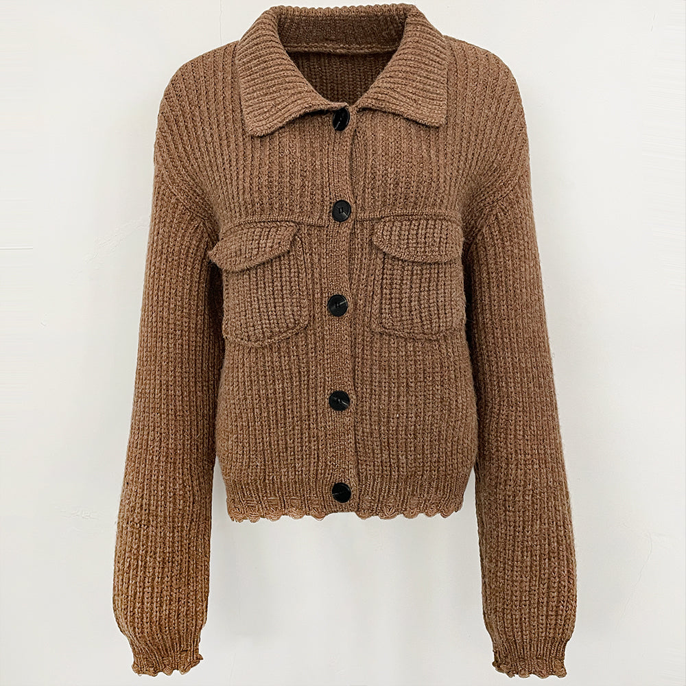OFTBUY Short Natural Fox Fur Collar Knitted Sweater Coat FemaleReal Fur Clothing New Autumn Winter Knitting Cardigan Women