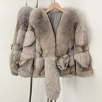 OFTBUY New Arrival Women Real Natural Fox Fur Coats Autumn Winter Wholeskin Fox Fur Short Jacket Warm Real Fox Fur Overcoats