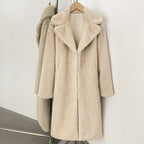 OFTBUY Women's Elegant Luxury Faux Mink Fur Long Coat Artificial Fur Jacket Female Warm Outerwear New Autumn Winter Clothes