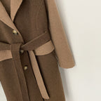 OFTBUT New Autumn Winter Clothing Women Long Single-breasted Belt Wool Coat Female Natural Fox Fur Cashmere Woolen Jacket