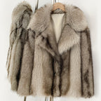 OFTBUY Chic Oversized Lapel Faux Fur Jacket - Premium Vegan Fur Winter Coat with Soft Texture