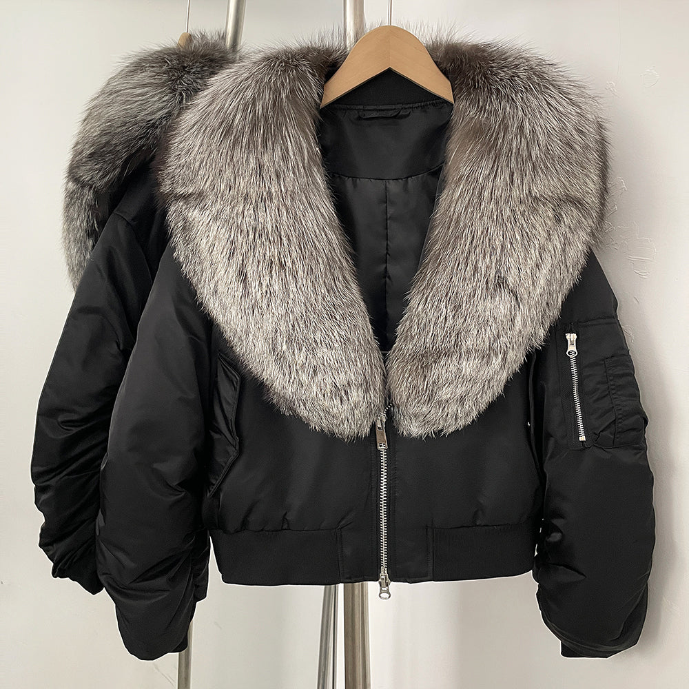 OFTBUY Short Thickened Warm Puffer Jacket Female New Autumn Winter Real Fox Fur Collar Clothes Women Natural Fur Duck Down Coat