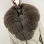OFTBUY New Zipper Autumn Winter Clothes Women Natural Fox Fur Collar Goose Down Coat Long Warm Thickened Real Fur Puffer Jacket