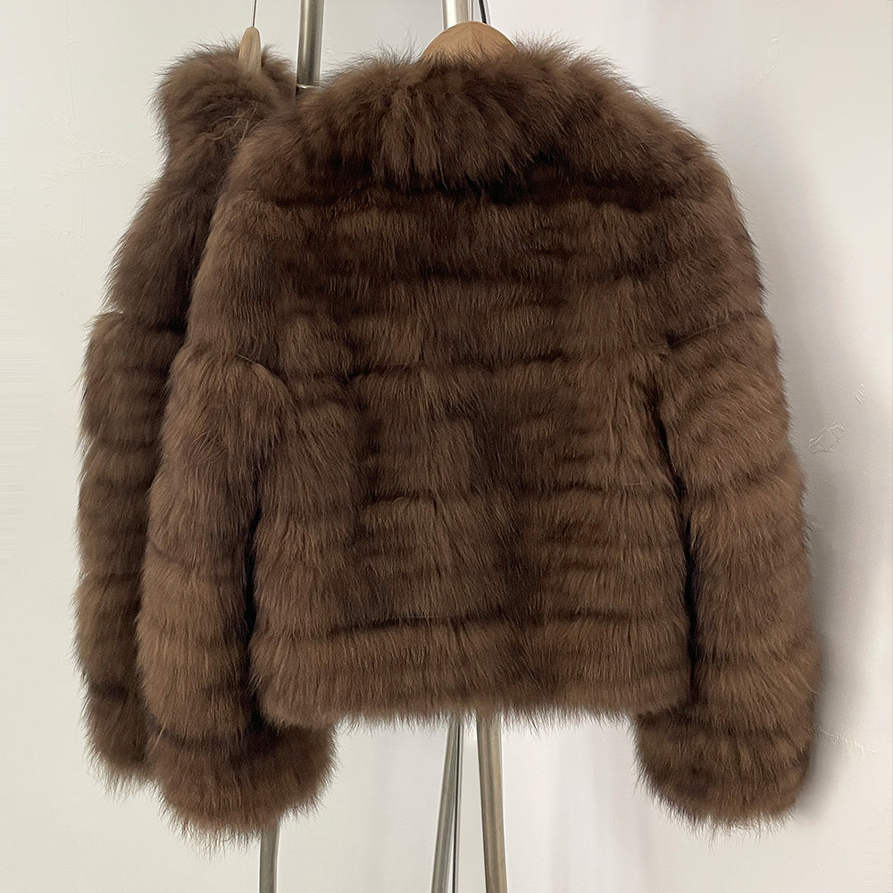 OFTBUY New Autumn Winter Clothes Women Fashion Warm Thick Real Fox Fur Jacket Female Luxury Long Natural Fur Coat Streetwear
