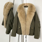 OFTBUY Down Jacket Women Real Fox Fur Collar Autumn Winter White Duck Down Coat Warm Puffer Jacket Female Waterproof  Feathers