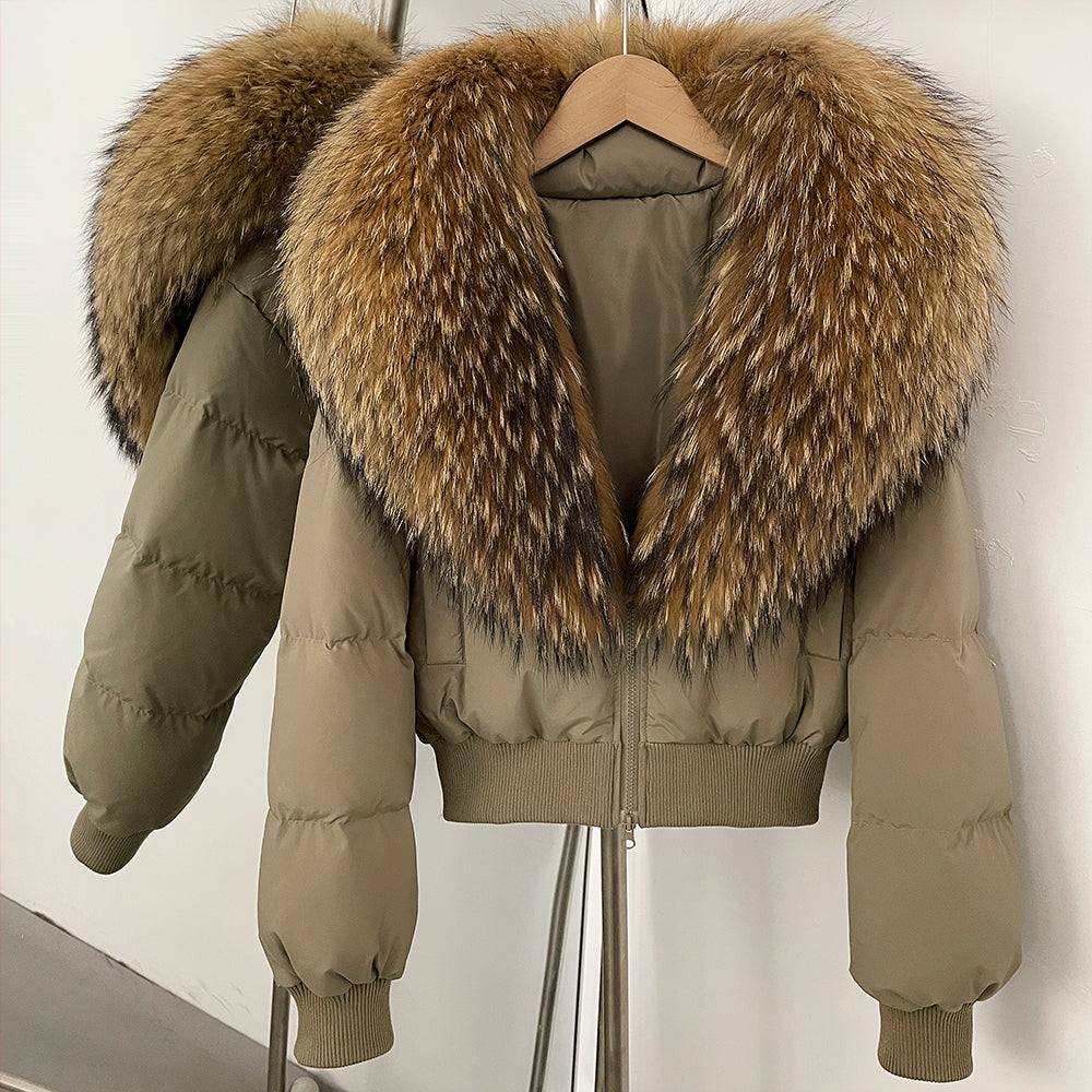 OFTBUY Knit Cuff Short Real Fox Fur Collar Duck Down Coat Female New Autumn Winter Clothes Women Genuine Fur Puffer Jacket