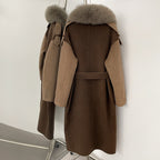 OFTBUY New Fashion Autumn Winter Clothes Women Real Fox Fur Wool Jacket Female Long Patchwork Double-faced Woolen Cashmere Coat