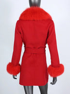 OFTBUY Double-sided Wool Coat Female New Autumn Winter Real Fox Fur Clothes Women Detachable Fur Cuffs Woolen Cashmere Jacket