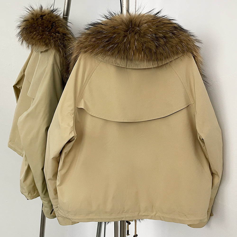 OFTBUY Warm Big Natural Fox Fur Collar Down Coat New Autumn Winter Clothing Women Waterproof Safai Real Fur Puffer Jacket Female