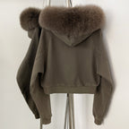 OFTBUY Casual Y2K Hoodie Real Fox Fur Collar Thickened Streetwear Hiphop Hoodie Sweatshirt Vintage Rock Goth Loose Punk Jacket
