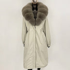 OFTBUY New Zipper Autumn Winter Clothes Women Natural Fox Fur Collar Goose Down Coat Long Warm Thickened Real Fur Puffer Jacket