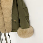OFTBUY Fashion Big Real Fox Fur Collar Down Coat New Waterproof Autumn Winter Clothes Women Warm Fur Cuffs Puffer Jacket Female