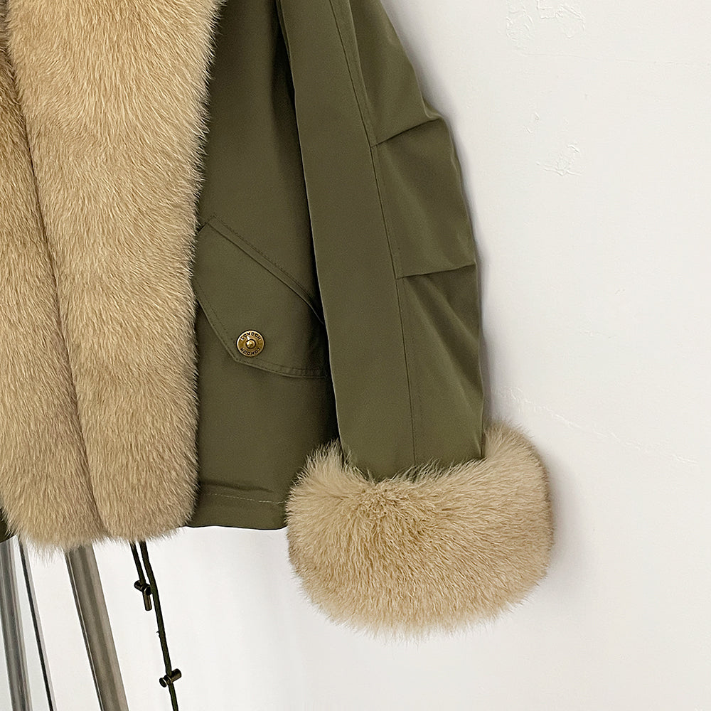 OFTBUY Fashion Big Real Fox Fur Collar Down Coat New Waterproof Autumn Winter Clothes Women Warm Fur Cuffs Puffer Jacket Female