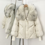 OFTBUY New Winter Loose Top Clothing Women Fashion Oversize Real Fox Fur Collar Duck Down Coat Female Natural Fur Puffer Jacket