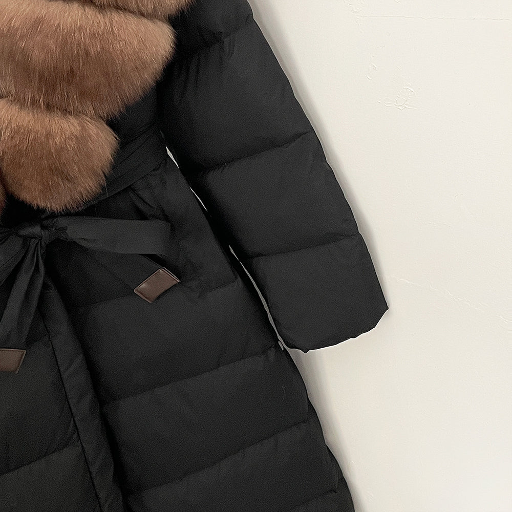 OFTBUY Hooded Winter White Duck Down Coat Large Real Fox Fur Collar X-Long Puffer Jacket Women Thick Female Parkas With Belt