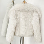 OFTBUY New Autumn Winter Clothes Women Fashion Big Collar Artificial Mongolia Sheep Fur Jacket Luxury Faux Fur Coat Fake Fur Overcoat
