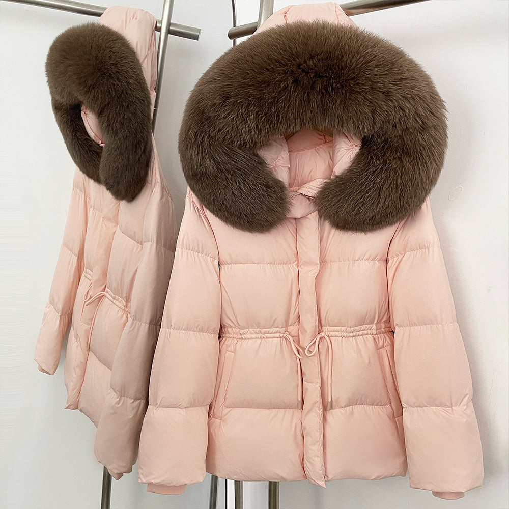 OFTBUY Hooded Long Sleeves Real Fur Duck Down Coat Female New Autumn Winter Warm Clothes Women Natural Fox Fur Puffer Jacket