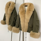 OFTBUY Fashion Big Real Fox Fur Collar Down Coat New Waterproof Autumn Winter Clothes Women Warm Fur Cuffs Puffer Jacket Female