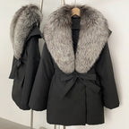 OFTBUY Natural Fox Fur Collar Fluffy Puffer Jacket Women Thickened Warm Real Fur White Duck Down Coat New Winter Parke Outerwear