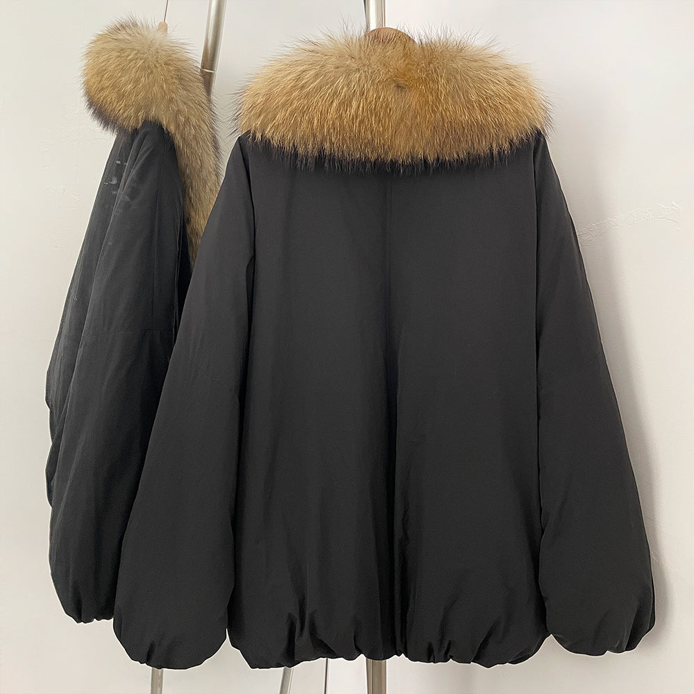 OFTBUY Loose Thick Warm Goose Down Coat Female New Winter Japanese Style Outfit Top Clothes Women Natural Fox Fur Puffer Jacket