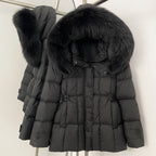 OFTBUY New Winter Hooded Slim Top Clothes Women Fashion Thick Warm Real Fox Fur Duck Down Coat Femlae Natural Fur Puffer Jacket