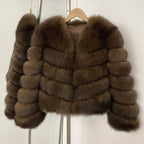OFTBUY New Autumn Winter Clothing Warm Short Luxury Thick Black Natural Fox Fur Jacket Lady Fashion Real Raccoon Fur Coat Female