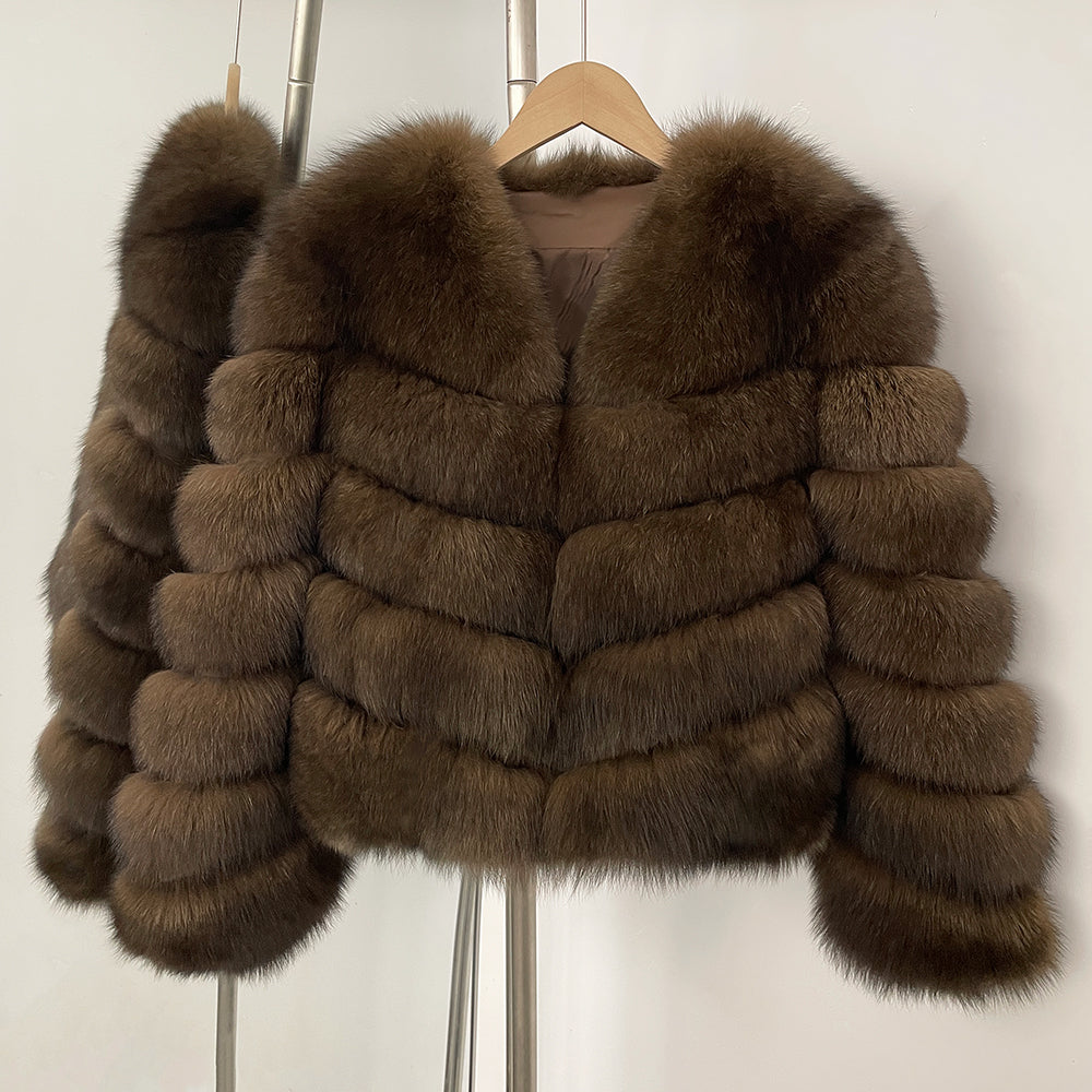 OFTBUY New Autumn Winter Clothing Warm Short Luxury Thick Black Natural Fox Fur Jacket Lady Fashion Real Raccoon Fur Coat Female